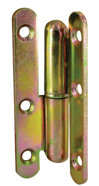 Paris hinge, left round end, galvanized steel, L. 45 x W. 80 mm