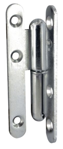 Paris hinge, straight round end, galvanized steel, L. 45 x W. 95 mm