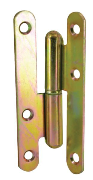 Paris hinge, left round end, galvanized steel, L. 45 x W. 95 mm