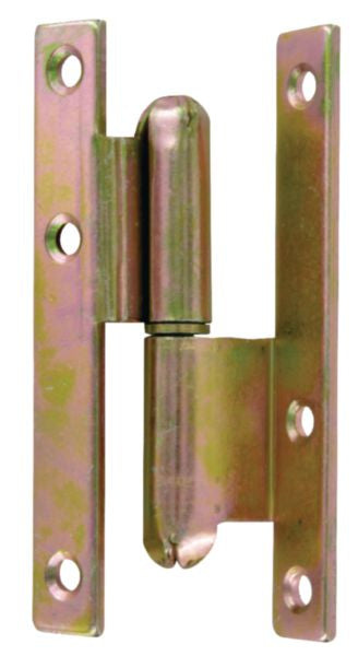 Paris hinge, left round end, galvanized steel, L. 60 x W. 110 mm