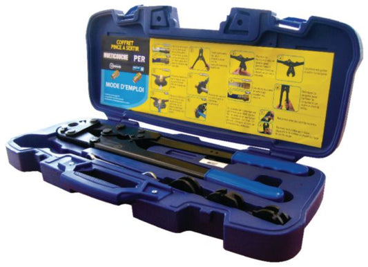 Multilayer and PER manual crimping pliers kit with 4 TH inserts ø 12 / 16 / 20 / 26