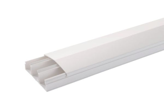 Moulure ATRIANE blanc en PVC avec 2 cloisons de 2 ml câblage 2,5² 19+25+19 l. 74 mm 1 PCE