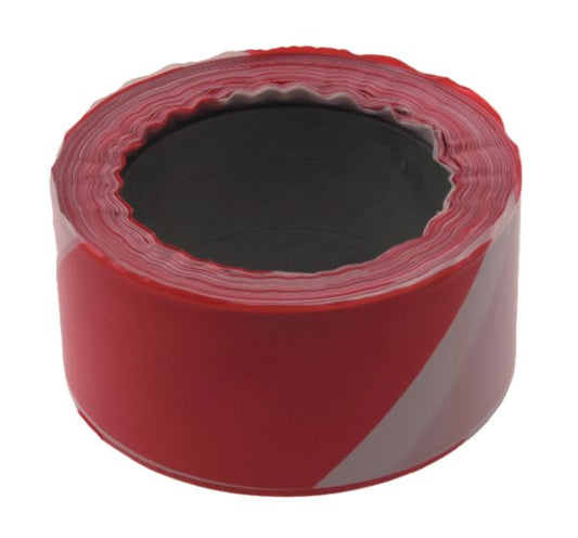 RUBAPLAST red and white tension-resistant warning tape L. 100 mx W. 50 mm