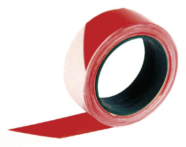 RUBAPLAST red and white tension-resistant warning tape L. 100 mx W. 50 mm