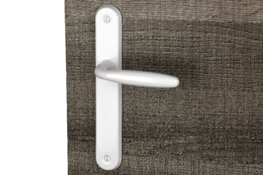 Handle trim on round plate BRISTOL white duckbill