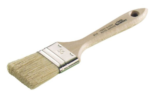 Flat brush, mix of bristles and synthetic, nickel-plated steel ferrule, wooden handle no. 40