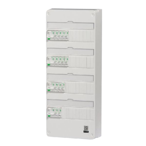 4-row XE plug-in 40/63A wired mounted panel