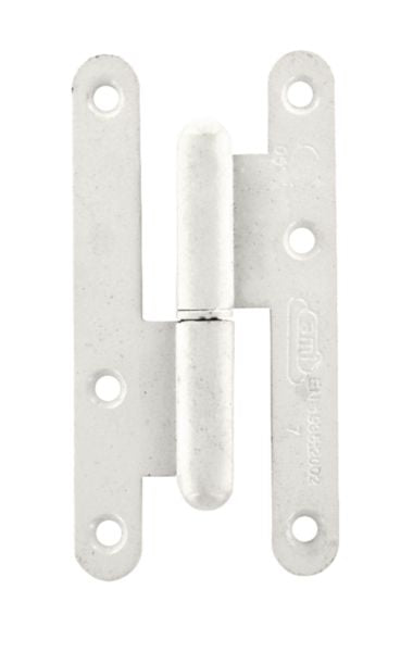 Left Parisian hinge, white round tip, L. 55 x W. 110 mm