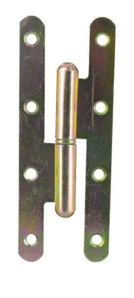 Paris hinge, left round end, galvanized steel, L. 55 x W. 140 mm