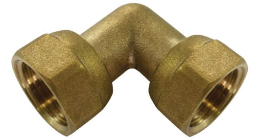 Double screw elbow Female free nut 3/4