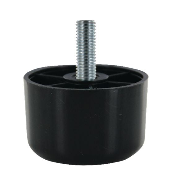 Black plastic round clipless cabinet foot ø 60 x h. 40 mm