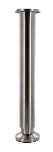 Adjustable round aluminum stainless steel furniture leg ø 38 x h. 350 mm