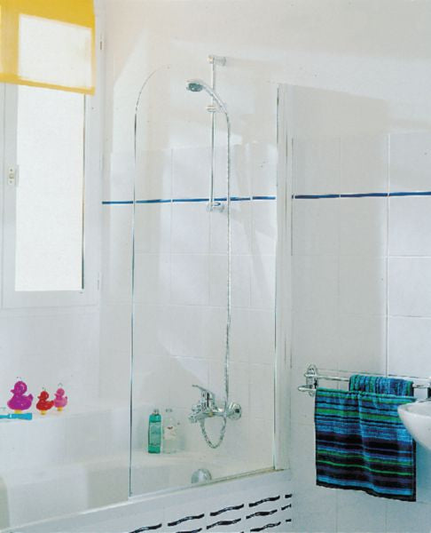 Glass bathtub screen 1 panel h. 140 x l. 80 cm x th. 5 mm