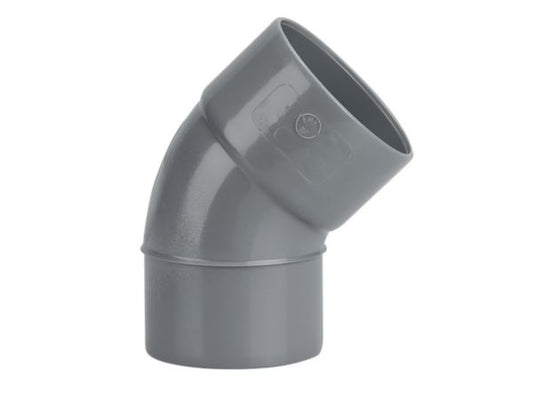 PVC NF male-female elbow 45° Ø 80 mm gray