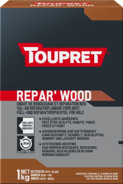 Enduit en poudre de rebouchage et réparation bois REPAR WOOD marron sac de 1 kg