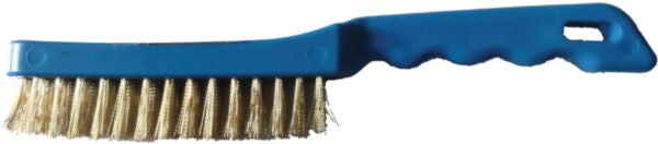 Brosse métallique a main a manche fil laiton rond 4 rangs