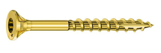 Vis bois empreinte étoile en acier bichromaté ø 5 x L. 70 mm filet 45 mm boîte de 200 pièces