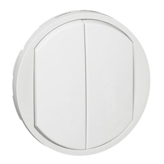 CELIANE double switch/two-way/push button cover, white, glossy finish