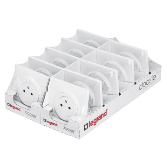 Dooxie socket 2 P + T surface one complete white set of 10 sockets