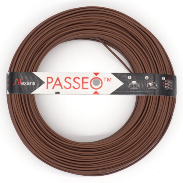 H07V brown wire section 2.5 mm² crown of 100 ml