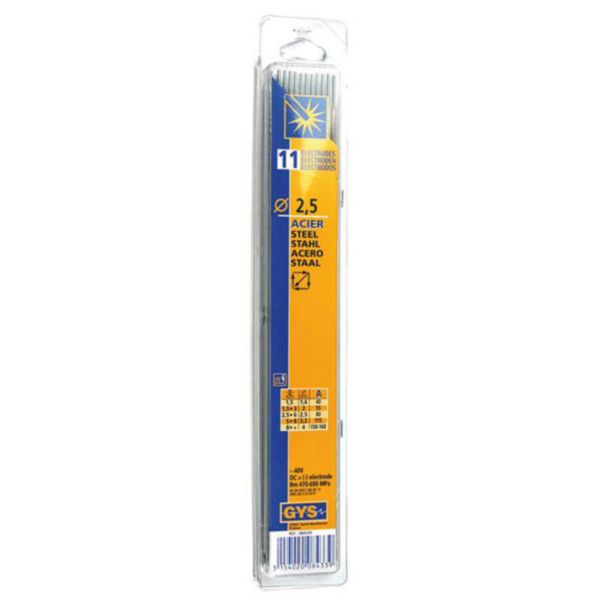 Boîte de 11 électrodes rutiles ø 2.5 mm pour acier L. 350 mm