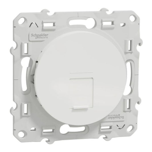 Prise RJ45 ODACE grade 3 (multimédia) cat. 6 STP, à vis, blanc