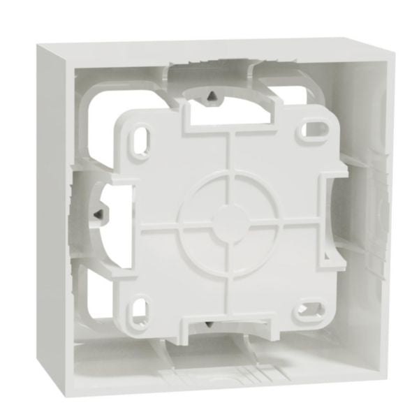 Box for mounting NF ODACE STYLE surface-mounted white 1 post depth 40 x l. 85 x h. 85 mm