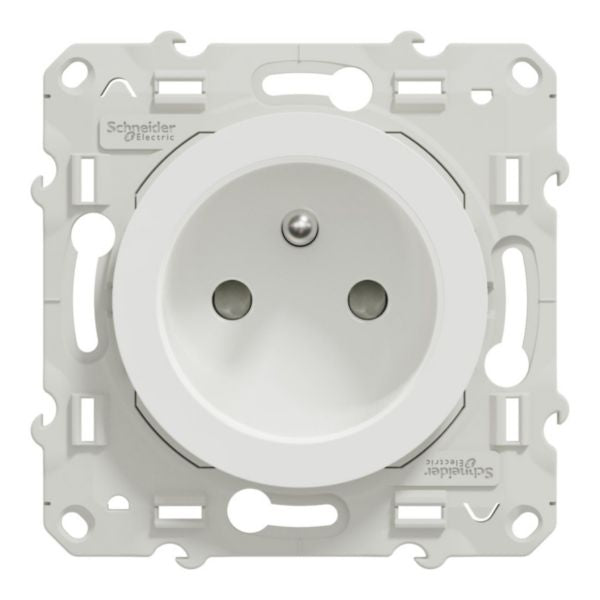 ODACE white 16A 2P+T socket 44 mm depth to screw