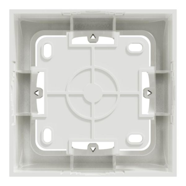 Box for mounting NF ODACE STYLE surface-mounted white 1 post depth 40 x l. 85 x h. 85 mm