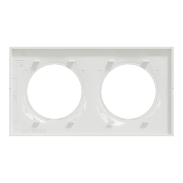 Plaque NF ODACE STYLE blanc 2 postes horizontal ou vertical entraxe L. 71 x l. 227 x prof. 10 mm