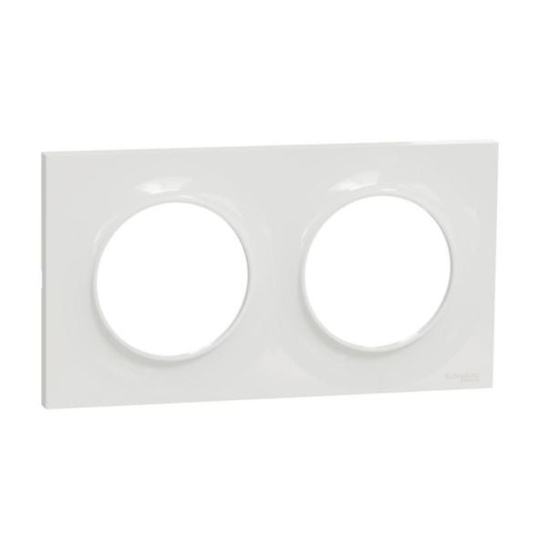 NF ODACE STYLE white plate 2 horizontal or vertical posts center distance L. 71 x W. 227 x D. 10 mm