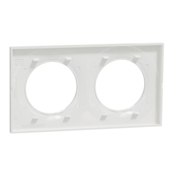 Plaque NF ODACE STYLE blanc 2 postes horizontal ou vertical entraxe L. 71 x l. 227 x prof. 10 mm