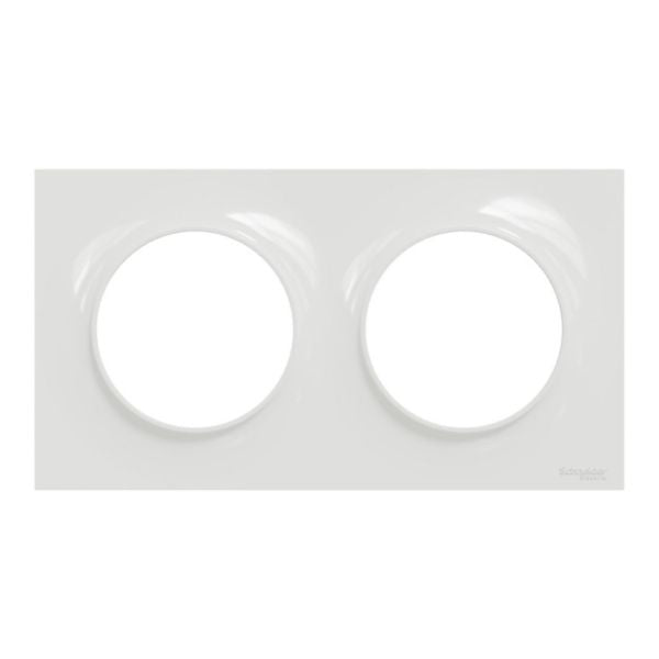 NF ODACE STYLE white plate 2 horizontal or vertical posts center distance L. 71 x W. 227 x D. 10 mm