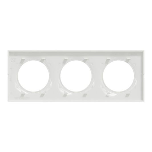 Plaque NF ODACE STYLE blanc 3 postes horizontal ou vertical L. entraxe 71 x l. 227 x prof. 10 mm