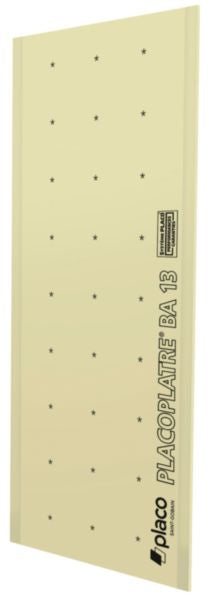 Standard plasterboard NF PLACOPLATRE® BA13 L. 2.5 x W. 1.2 m R=0.04 m².K/W