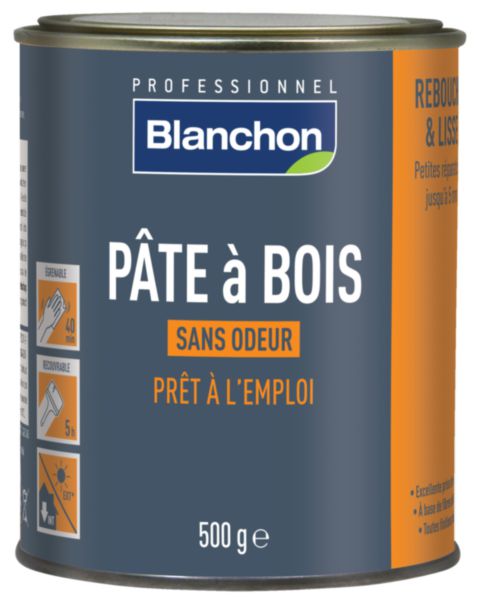 Pâte à bois pour travaux de rebouchage d'intérieur de 5 à 8 mm chêne moyen pot de 500 g