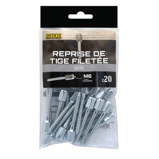 Kit Reprise de tiges filetées PRP Ø6x68mm -20 pièces