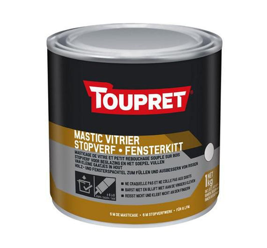 Mastic de vitrier blanc pour étanchéité pot de 1 kg