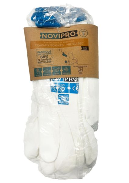 Gants spécial peintre blanc taille 9 lot de 5 paires