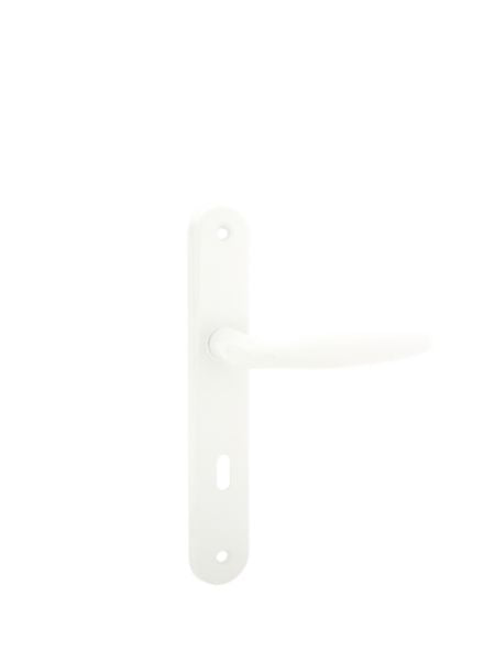 Handle trim on round plate BRISTOL white key