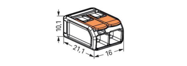 Wago 221 mini terminal 2x6mm² (50 pieces)