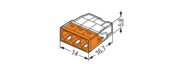 Bornes pour boîtes de dérivation rigide ® section 0,5 à 2,5 mm² 3 fils boîte de 100 PCE