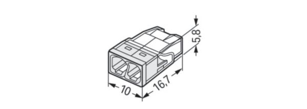 Terminals for rigid junction boxes ® section 0.5 to 2.5 mm² 2 wires box of 100 PCE