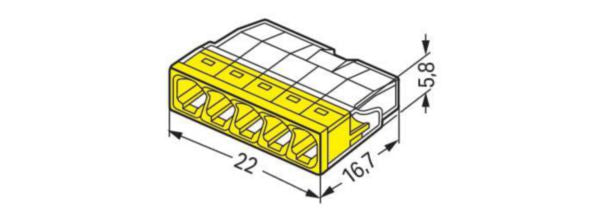 Terminals for rigid junction boxes ® section 0.5 to 2.5 mm² 5 wires box of 100 PCE