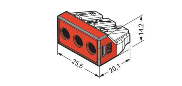 Terminals for rigid junction boxes ® section 2.5 to 6 mm² 3 wires box of 50 PCE