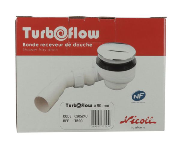 TURBOFLOW shower drain ABS chrome cover horizontal outlet ø 90 mm outlet ø 40 x h. 80 mm 