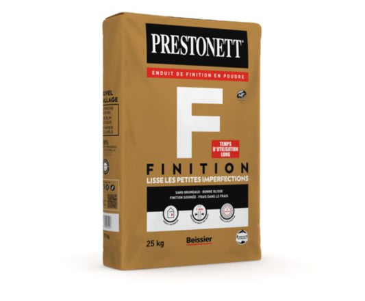 Enduit fin de lissage en poudre PRESTONETT F blanc sac de 25 kg