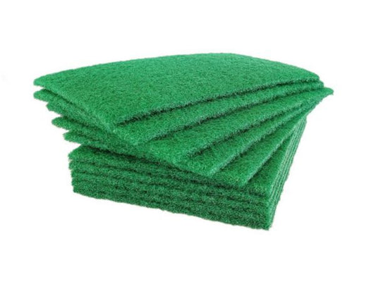 Pack of 10 green fiber scouring pads