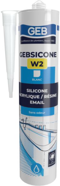 Joint d'étanchéité anti-moisissure W2 pour email et acrylique blanc cartouche de 310 ml