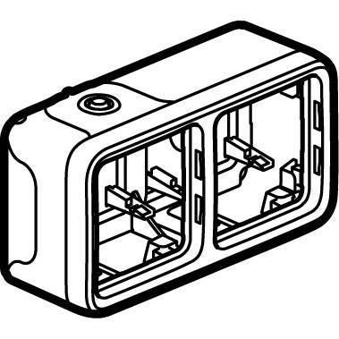 PLEXO grey modular end boxes 2 horizontal posts 2 modules depth 53 mm IP 55